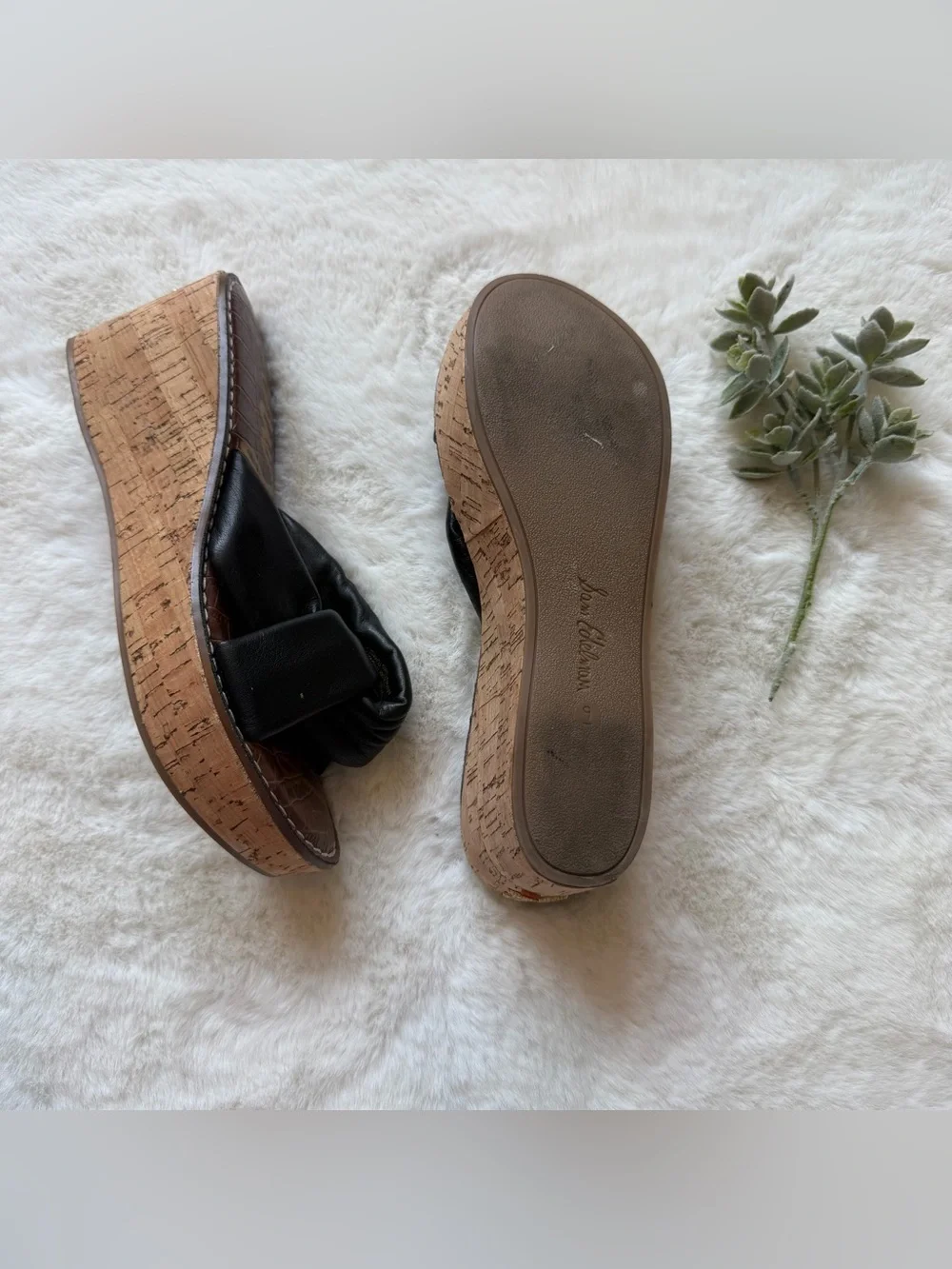 Sam Edelman | EUC - Ramsey Wedges - Size 9 - Black/Cork